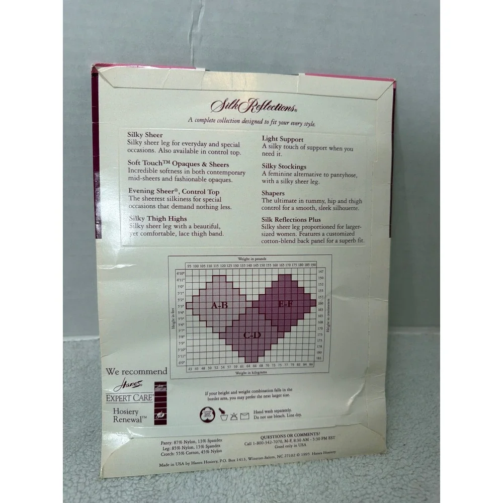 VTG 1995 Hanes Silk Reflections Pantyhose CD Sable Silky Sheer Sandalfoot